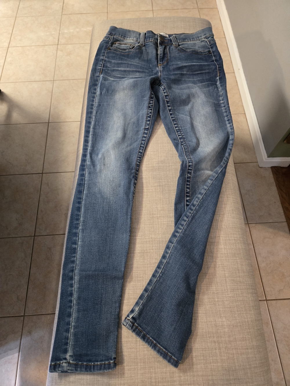 Mudd Women's Faded Blue Flare Jeans